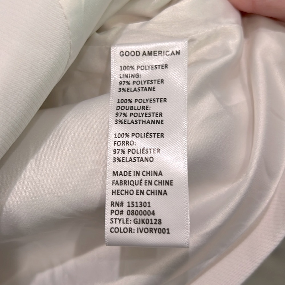 š¤ NWT Good American Fitted Blazer Ivory Size 2 MEDIUM - Picture 10 of 12